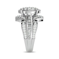 Thumbnail for Diamond 1 1/2 ct tw Round Cut and Tapper Fashion Ring in 14K White Gold