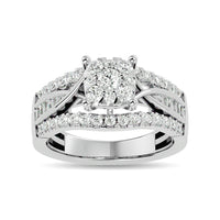 Thumbnail for Diamond 1 ct tw Round Cut and Tapper Fashion Ring in 10K White Gold