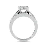 Thumbnail for Diamond 1 ct tw Round Cut and Tapper Fashion Ring in 10K White Gold