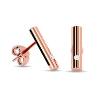Thumbnail for Diamond  1/20 ct tw Bar Earrings in 10K Rose Gold
