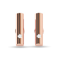 Thumbnail for Diamond  1/20 ct tw Bar Earrings in 10K Rose Gold