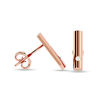 Thumbnail for Diamond  1/20 ct tw Bar Earrings in 10K Rose Gold