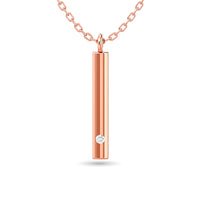 Thumbnail for Diamond Bar Pendant 1/50 ct tw in 10K Rose Gold