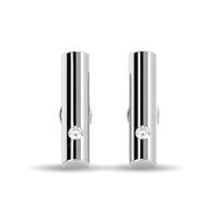 Thumbnail for Diamond  1/20 ct tw Bar Earrings in 10K White Gold