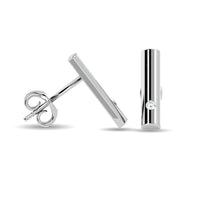 Thumbnail for Diamond  1/20 ct tw Bar Earrings in 10K White Gold
