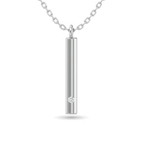 Thumbnail for Diamond Bar Pendant 1/50 ct tw in 10K White Gold