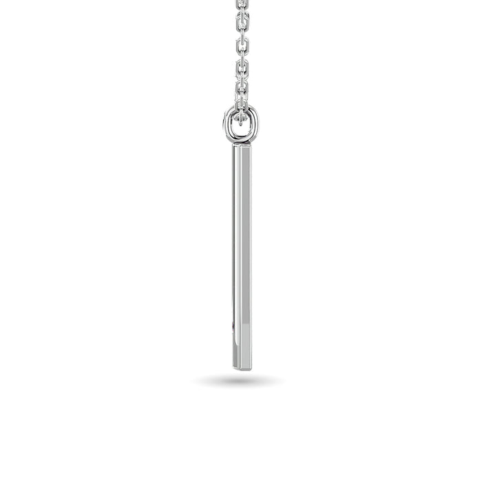 Diamond Bar Pendant 1/50 ct tw in 10K White Gold