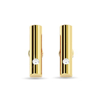 Thumbnail for Diamond  1/20 ct tw Bar Earrings in 10K Yellow Gold