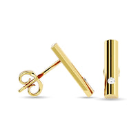 Thumbnail for Diamond  1/20 ct tw Bar Earrings in 10K Yellow Gold