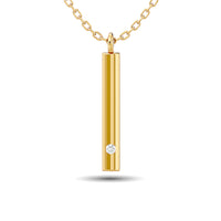 Thumbnail for Diamond Bar Pendant 1/50 ct tw in 10K Yellow Gold