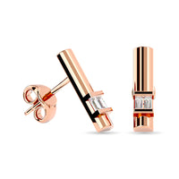 Thumbnail for Diamond  1/20 ct tw Bar  Earrings in 10K Rose Gold