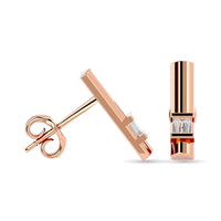 Thumbnail for Diamond  1/20 ct tw Bar  Earrings in 10K Rose Gold