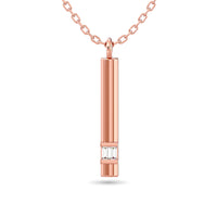 Thumbnail for Diamond Bar Pendant 1/50 ct tw in 10K Rose Gold