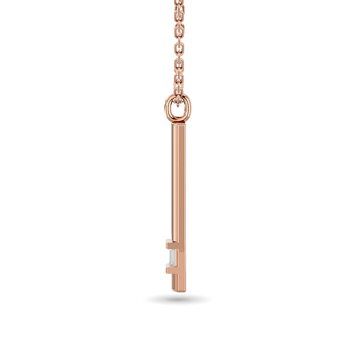 Diamond Bar Pendant 1/50 ct tw in 10K Rose Gold