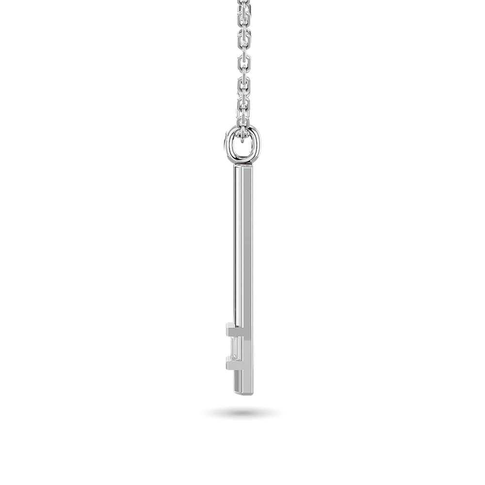 Diamond Bar Pendant 1/50 ct tw in 10K White Gold