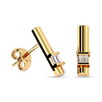 Thumbnail for Diamond  1/12 ct tw Bar  Earrings in 10K Yellow Gold