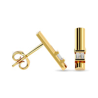 Thumbnail for Diamond  1/12 ct tw Bar  Earrings in 10K Yellow Gold
