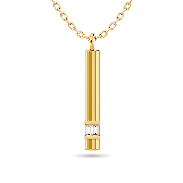 Diamond Bar Pendant 1/50 ct tw in 10K Yellow Gold