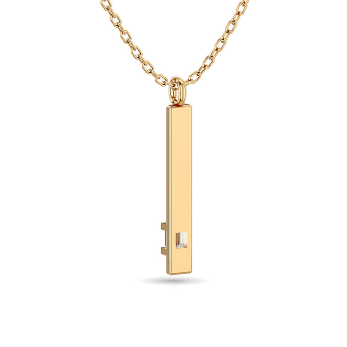 Diamond Bar Pendant 1/50 ct tw in 10K Yellow Gold