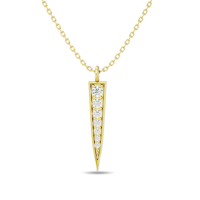 Diamond 1/10 ct tw Round Cut Fashion Pendant in 10K Yellow Gold