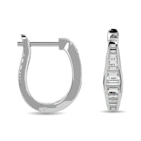 Thumbnail for Diamond 1/2 Ct.Tw. Straight Baguette Hoop Earrings in 14K White Gold