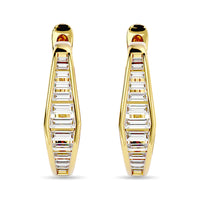 Thumbnail for Diamond 1/2 Ct.Tw. Straight Baguette Hoop Earrings in 14K Yellow Gold