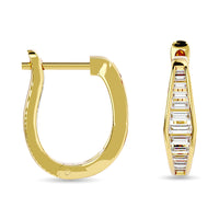 Thumbnail for Diamond 1/2 Ct.Tw. Straight Baguette Hoop Earrings in 14K Yellow Gold