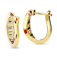 Thumbnail for Diamond 1/2 Ct.Tw. Straight Baguette Hoop Earrings in 14K Yellow Gold