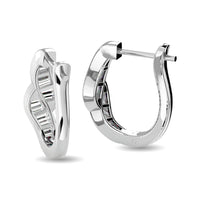 Thumbnail for Diamond 1/3 Ct.Tw. Straight Baguette Hoop Earrings in 14K White Gold