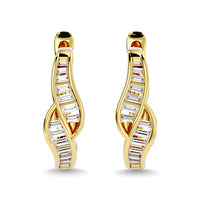 Thumbnail for Diamond 1/3 Ct.Tw. Straight Baguette Hoop Earrings in 14K Yellow Gold