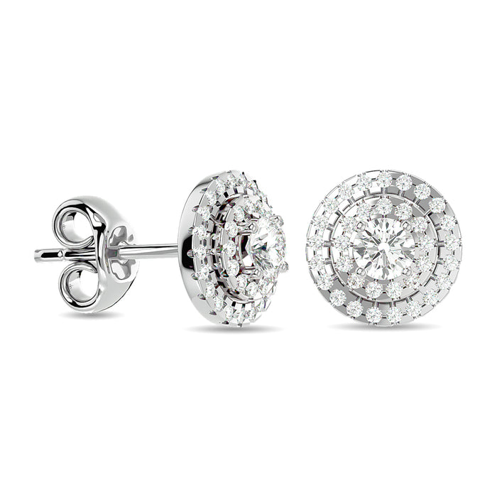 Diamond 5/8 ct tw Round Shape Fashion Earrings in 14K White Gold