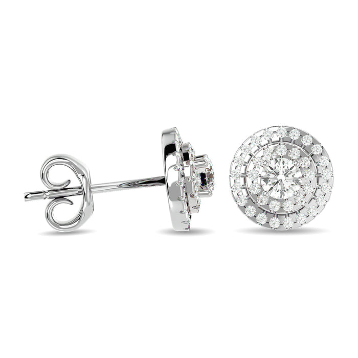 Diamond 5/8 ct tw Round Shape Fashion Earrings in 14K White Gold