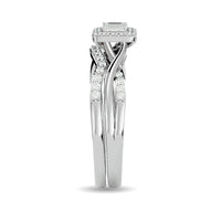Thumbnail for Diamond 1/4 ct tw Round and Straight Baguette Bridal Ring in 10K White Gold