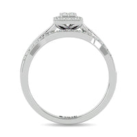 Thumbnail for Diamond 1/4 ct tw Round and Straight Baguette Bridal Ring in 10K White Gold