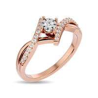 Thumbnail for Diamond 1/5 ct tw Promise Ring in 10K Rose Gold