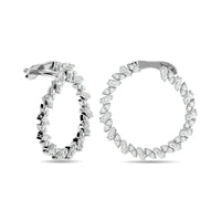 Thumbnail for Diamond 3/4 Ct.Tw. Straight Baguette Hoop Earrings in 14K White Gold
