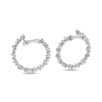 Thumbnail for Diamond 3/4 Ct.Tw. Straight Baguette Hoop Earrings in 14K White Gold