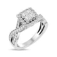 Thumbnail for Diamond 1 ct tw Princess Head Engagement Ring in 14K White Gold