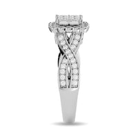 Thumbnail for Diamond 1 ct tw Princess Head Engagement Ring in 14K White Gold