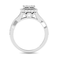 Thumbnail for Diamond 1 ct tw Princess Head Engagement Ring in 14K White Gold
