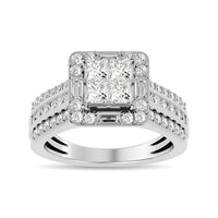Thumbnail for Diamond 1 1/2 ct tw Princess Head Engagement Ring in 14K White Gold