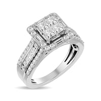 Thumbnail for Diamond 1 1/2 ct tw Princess Head Engagement Ring in 14K White Gold