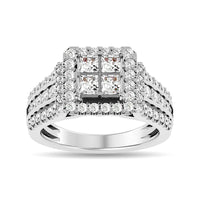 Thumbnail for Diamond 1 1/2 ct tw Round Cut Engagement Ring in 14K White Gold