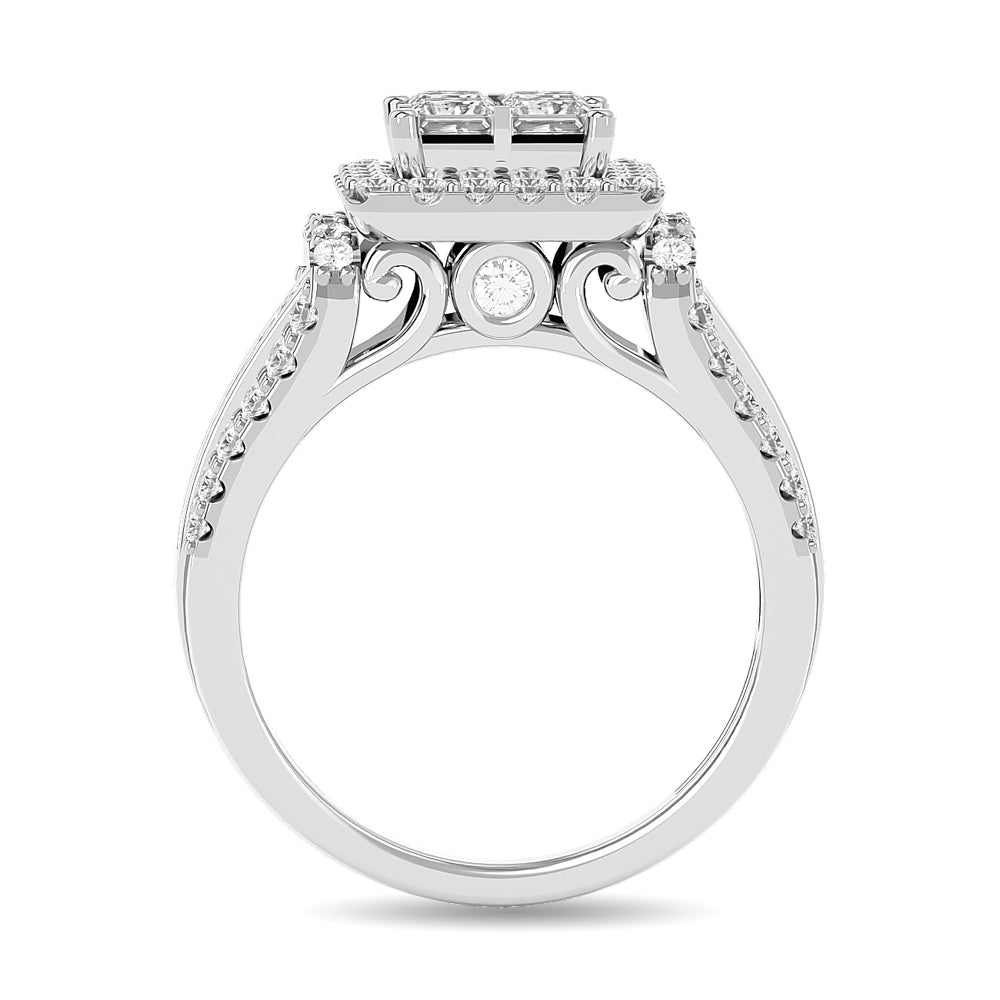 Diamond 1 1/2 ct tw Round Cut Engagement Ring in 14K White Gold