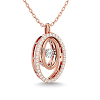 Thumbnail for Diamond 1/4 Ct.Tw. Oval Shape Pendant in 14K Rose Gold