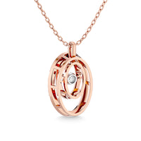 Thumbnail for Diamond 1/4 Ct.Tw. Oval Shape Pendant in 14K Rose Gold