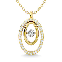 Thumbnail for Diamond 1/4 Ct.Tw. Oval Shape Pendant in 14K Yellow Gold