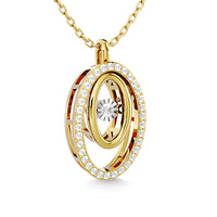 Thumbnail for Diamond 1/4 Ct.Tw. Oval Shape Pendant in 14K Yellow Gold