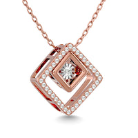 Thumbnail for Diamond 1/4 Ct.Tw. Square Shape Pendant in 14K Rose Gold