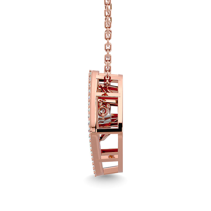 Diamond 1/4 Ct.Tw. Square Shape Pendant in 14K Rose Gold